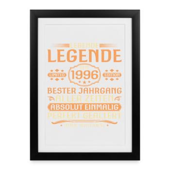30ème Anniversaire - Légende depuis 1996 Millésime - Affiche encadrée (27 × 37 cm) - noir - Devant