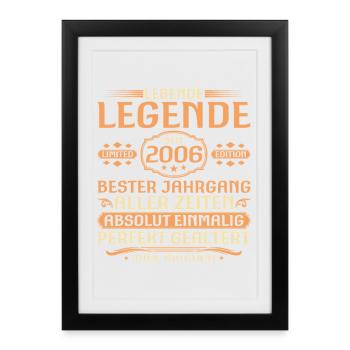 20ème Anniversaire - Légende depuis Millésime 2006 - Affiche encadrée (27 × 37 cm) - noir - Devant