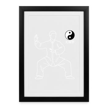 Tai Chi Arts Martiaux Stylish - Affiche encadrée (27 × 37 cm) - noir - Devant