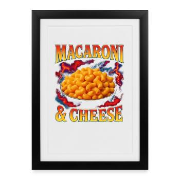 Macaroni au fromage Nourriture préférée Weird 90s - Affiche encadrée (27 × 37 cm) - noir - Devant