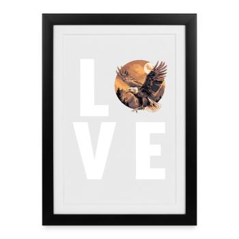 Adler - Gerahmtes Poster (27 × 37 cm) - Schwarz - Vorne