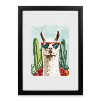lama - Affiche encadrée (27 × 37 cm) - noir - Devant