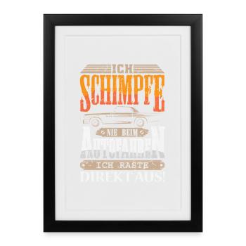 Auto Tuner Tuning Kfz Werkstatt Mechaniker Spruch - Affiche encadrée (27 × 37 cm) - noir - Devant
