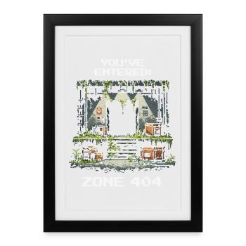 Zone 404 Discovered | Location not found - Humor - Framed poster (27 × 37 cm) - black - Front