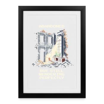 Abandoned, but perfectly rendered | Urban Vibes - Framed poster (27 × 37 cm) - black - Front