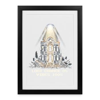 Pas de butin, juste des vibrations | Ruines de l’Urban Fantasy - Affiche encadrée (27 × 37 cm) - noir - Devant