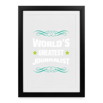 World's Best Journalist - Framed poster (27 × 37 cm) - black - Front