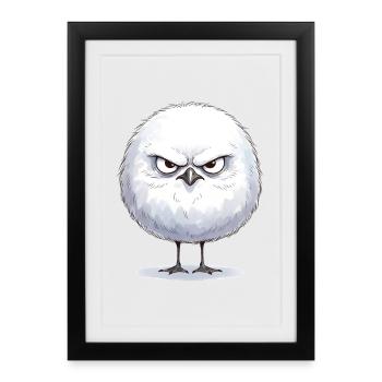 Mouette ronde sinistre - Affiche encadrée (27 × 37 cm) - noir - Devant