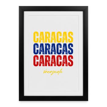 Caracas, Venezuela, fierté vénézuélienne - Affiche encadrée (27 × 37 cm) - noir - Devant