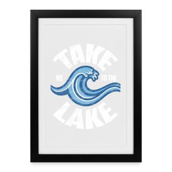 Take me to the Lake Retro Welle - Gerahmtes Poster (27 × 37 cm) - Schwarz - Vorne