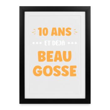 Beau gosse dès 10 ans - Affiche encadrée (27 × 37 cm) - noir - Devant