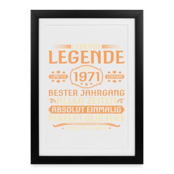 55ème Anniversaire - Légende depuis 1971 Millésime - Affiche encadrée (27 × 37 cm) - noir - Devant