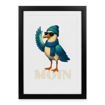 Mouette fraîche - Moin - Affiche encadrée (27 × 37 cm) - noir - Devant