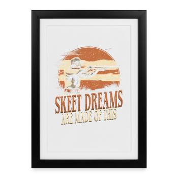 Clay Pigeon Shooting Skeet Dreams - Framed poster (27 × 37 cm) - black - Front
