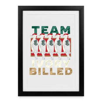 Ivory Woodpecker Birdwatcher Team Ivory Billed - Framed poster (27 × 37 cm) - black - Front