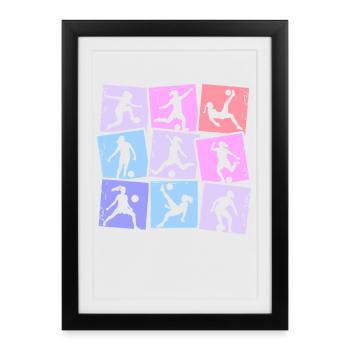 Soccer Girl Soccer Girl Kids Women - Framed poster (27 × 37 cm) - black - Front