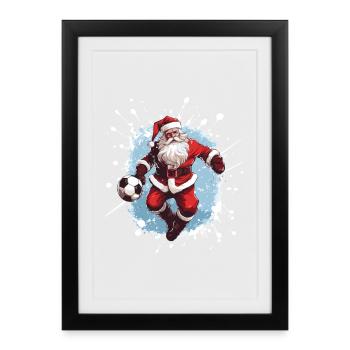 Santa Claus Football Team - Framed poster (27 × 37 cm) - black - Front
