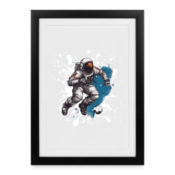 Équipe de football des astronautes - Affiche encadrée (27 × 37 cm) - noir - Devant