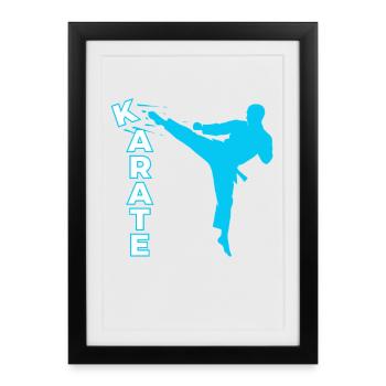 Karate, Karate Fighter, Martial Arts, Karate Kick - Framed poster (27 × 37 cm) - black - Front