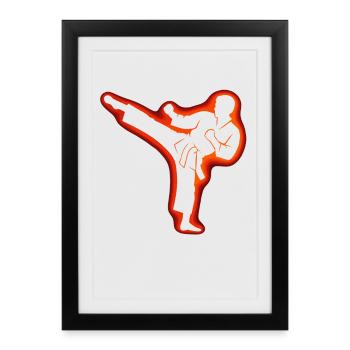 Karate, Karate Fighter, Martial Arts, Taekwondo - Framed poster (27 × 37 cm) - black - Front