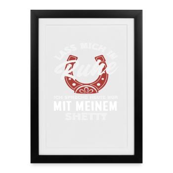 Shetty Leave Alone Horse Girl Riding Pony Fans - Affiche encadrée (27 × 37 cm) - noir - Devant
