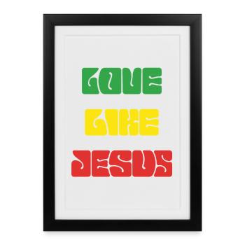 Love Life Jesus Popart - Framed poster (27 × 37 cm) - black - Front