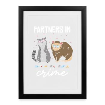 Partenaire dans le crime Cat Duo - Affiche encadrée (27 × 37 cm) - noir - Devant