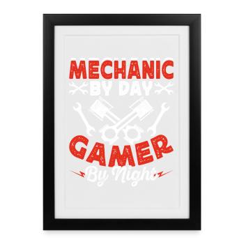 Mécanicien automobile Mécatronicien Technicien Tournevis Cadeau - Affiche encadrée (27 × 37 cm) - noir - Devant