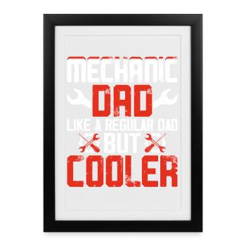 Mécanicien Papa Mécatronicien Technicien Tournevis Cadeau - Affiche encadrée (27 × 37 cm) - noir - Devant