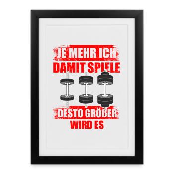 The more bodybuilding bodybuilders gym weight training - Framed poster (27 × 37 cm) - black - Front
