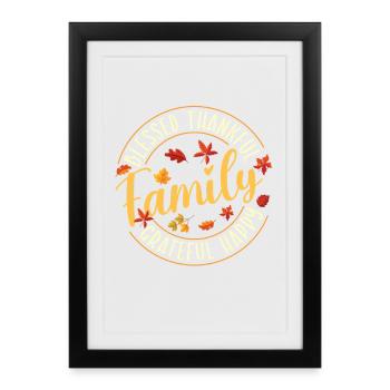 Thankful Grateful Fall Family Vibes - Framed poster (27 × 37 cm) - black - Front