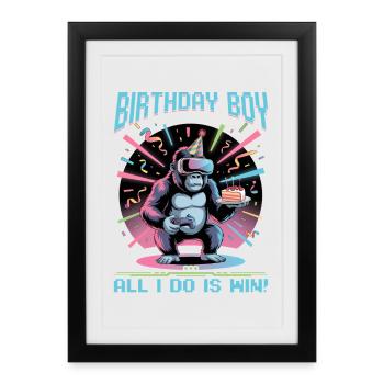 Birthday Gamer VR - Framed poster (27 × 37 cm) - black - Front