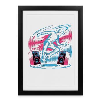 Streetdance Beat – Urban DJ Music Design - Affiche encadrée (27 × 37 cm) - noir - Devant