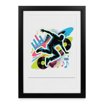 Streetdance Beat – Urban DJ Music Design - Affiche encadrée (27 × 37 cm) - noir - Devant