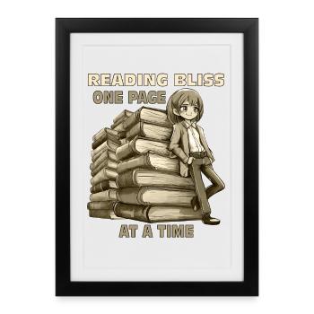 BOOKS READING BLISS ONE PAGE AT A TIME - Framed poster (27 × 37 cm) - black - Front