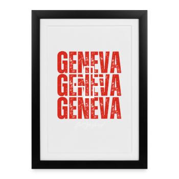J’adore Guenièvre, souvenir de Genève - Affiche encadrée (27 × 37 cm) - noir - Devant