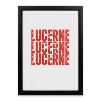 J’aime Lucerne, Lucerne Suisse - Affiche encadrée (27 × 37 cm) - noir - Devant