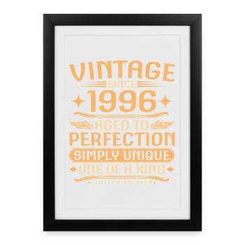 Millésime 1996 Millésime Né - 30 ans - Affiche encadrée (27 × 37 cm) - noir - Devant