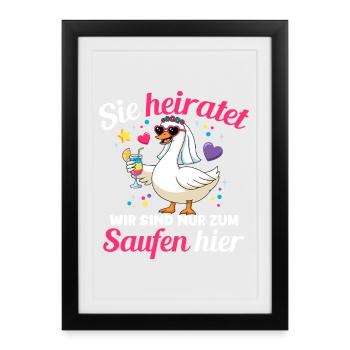 Bachelorette Party Wedding Bride Maid of Honor - Framed poster (27 × 37 cm) - black - Front
