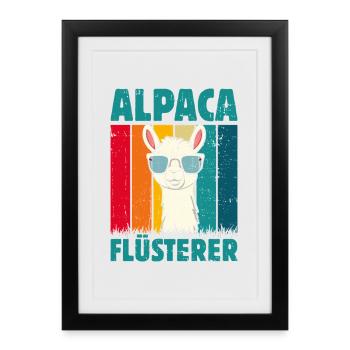 Alpaca Fan ALPACA FLÜSTERER Lama Lustiges - Framed poster (27 × 37 cm) - black - Front