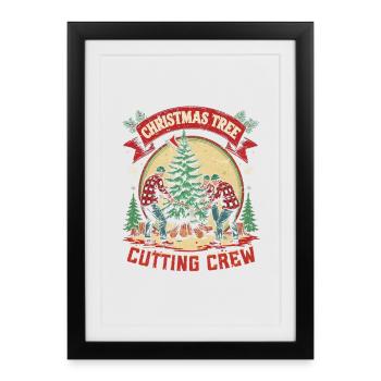Producteur d’arbres de Noël Équipe de coupe d’arbres de Noël - Affiche encadrée (27 × 37 cm) - noir - Devant