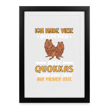Quokka interests me Short-tailed kangaroo - Framed poster (27 × 37 cm) - black - Front