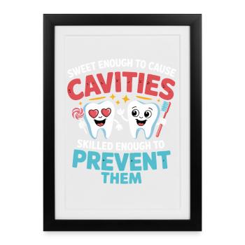 Protect Tooth Decay Heroes Teeth - Framed poster (27 × 37 cm) - black - Front