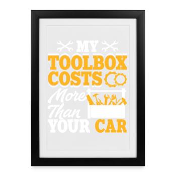 Mécanicien Mécatronicien Technicien Tournevis Cadeau - Affiche encadrée (27 × 37 cm) - noir - Devant