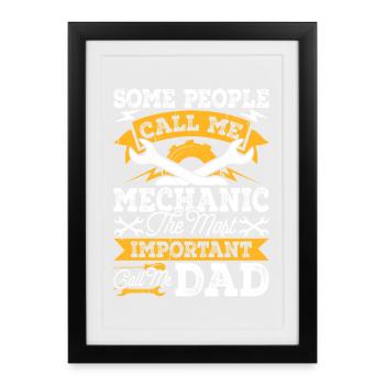 Mécanicien Mécatronicien Technicien Tournevis Cadeau - Affiche encadrée (27 × 37 cm) - noir - Devant