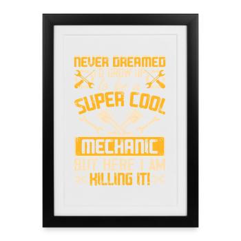Mécanicien Mécatronicien Technicien Tournevis Cadeau - Affiche encadrée (27 × 37 cm) - noir - Devant