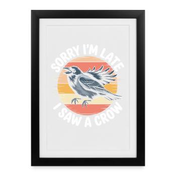 Corbeau au coucher du soleil disant - Affiche encadrée (27 × 37 cm) - noir - Devant