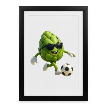 Artichoke Foosball with Sunglasses Faußball - Framed poster (27 × 37 cm) - black - Front