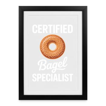 Bagels Dire Bagel Drôle Bagels Cadeau - Affiche encadrée (27 × 37 cm) - noir - Devant