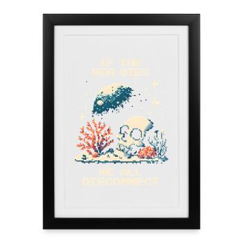 When the sea dies, we all lose | Nature - Framed poster (27 × 37 cm) - black - Front